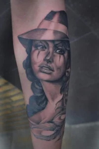 payasa clown girl head tattoo