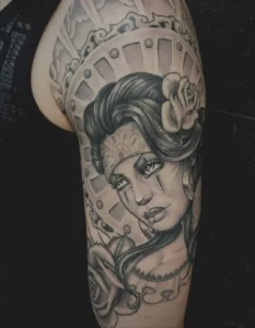 payasa clown girl head tattoo