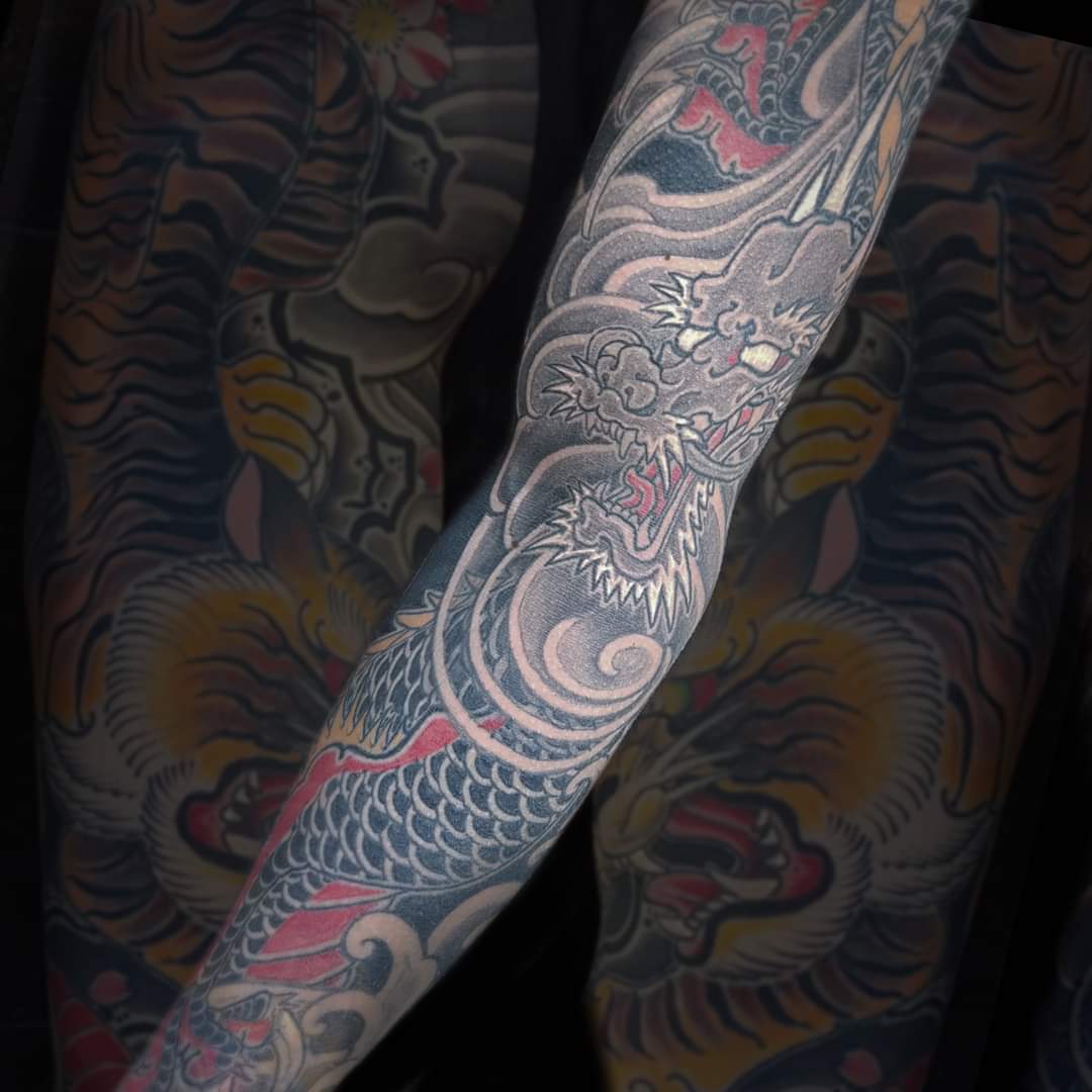 Japanese dragon tattoo katwijk Nederland