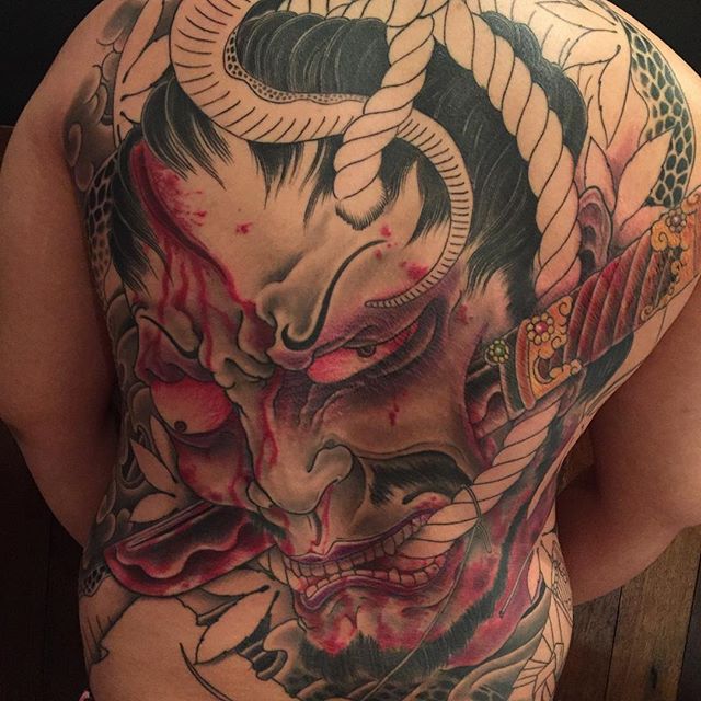 Japanse tattoo Namakubi backpiece sen irezumi