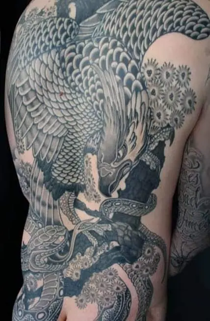 vogel tattoo japans bodysuit