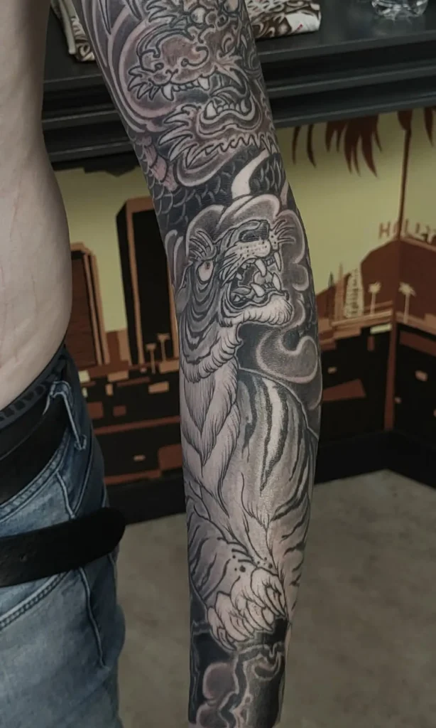 Japanse tijger tattoo sleeve