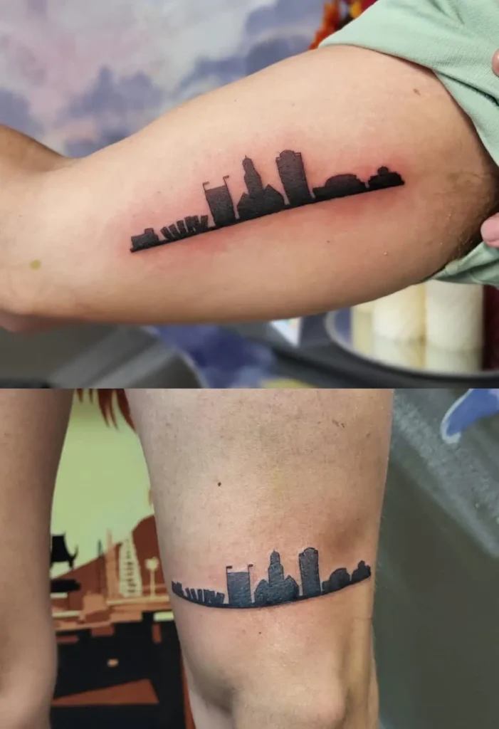 scenery tattoo landschap tattoos skyline katwijk